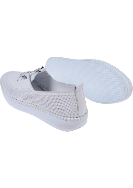Hakiki Deri Comfort Kadın Ayakkabı VOY-083 Beyaz indirimleri