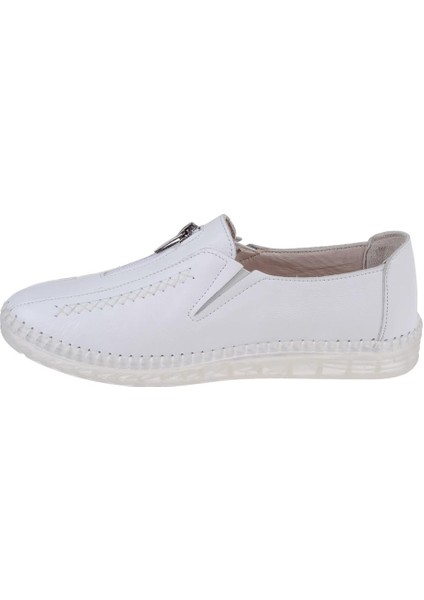Hakiki Deri Comfort Kadın Ayakkabı AT-5219 Beyaz