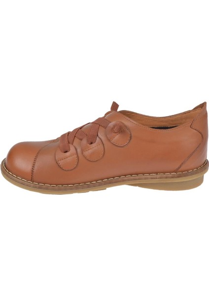Hakiki Deri Lastik Bağcıklı Kadın Ayakkabı PLM-34211 Taba modelleri