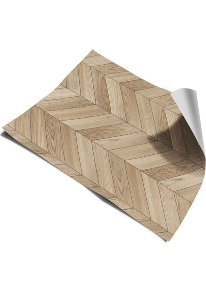 Yer Kaplama Folyosu Kendinden Yapışkanlı Laminasyonlu Balıksırtı Ahşap Parke Desen 60 cm x 100 cm fiyatları