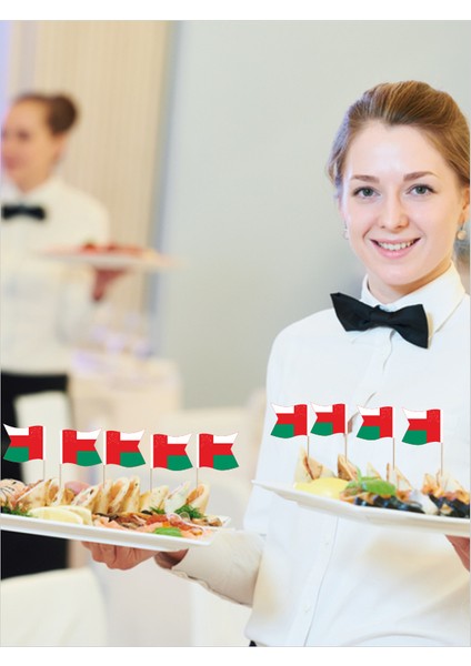 Umman Bayrağı Baskılı Ikramlık, Sunumluk, Pasta ve Tatlı Üstü, Çay ve Kahve Yanı, Özel Gün, Davet, Etkinlik ve Organizasyonlar Için Ülke Bayraklı Bayrak Kürdan