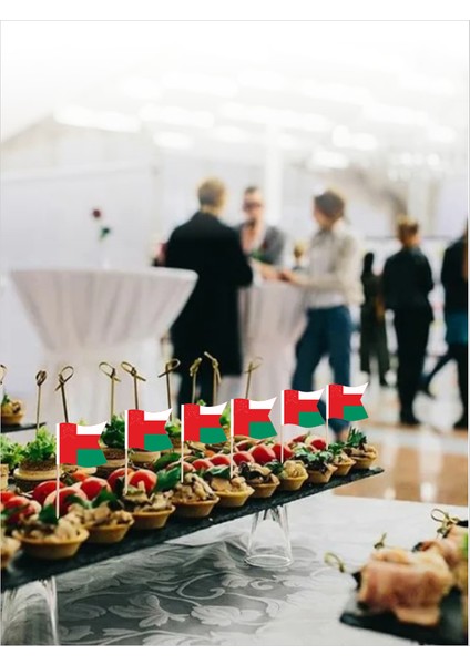 Umman Bayrağı Baskılı Ikramlık, Sunumluk, Pasta ve Tatlı Üstü, Çay ve Kahve Yanı, Özel Gün, Davet, Etkinlik ve Organizasyonlar Için Ülke Bayraklı Bayrak Kürdan