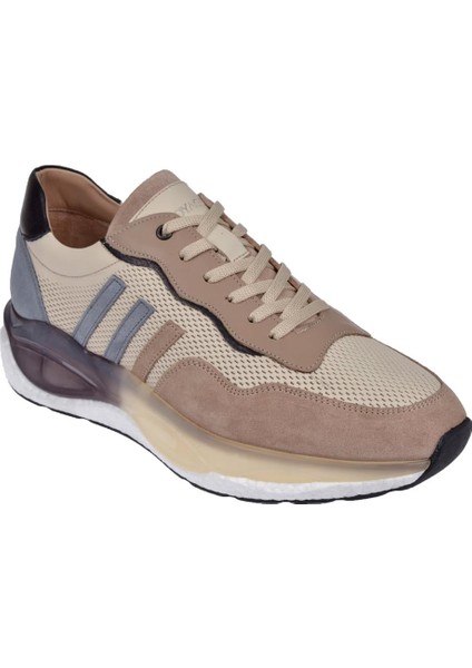 Hakiki Deri Erkek Spor Ayakkabı Sneaker VOY-6705 Bej