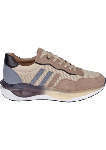 Hakiki Deri Erkek Spor Ayakkabı Sneaker VOY-6705 Bej