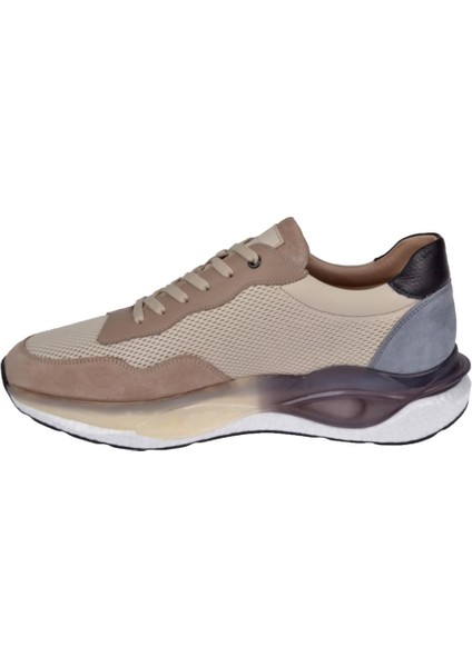 Hakiki Deri Erkek Spor Ayakkabı Sneaker VOY-6705 Bej