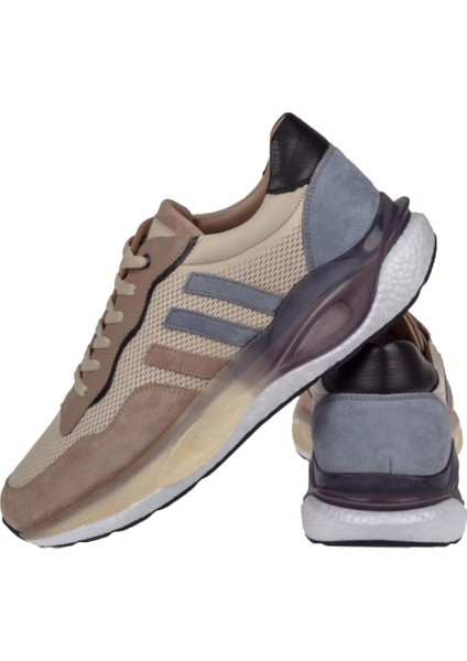 Hakiki Deri Erkek Spor Ayakkabı Sneaker VOY-6705 Bej