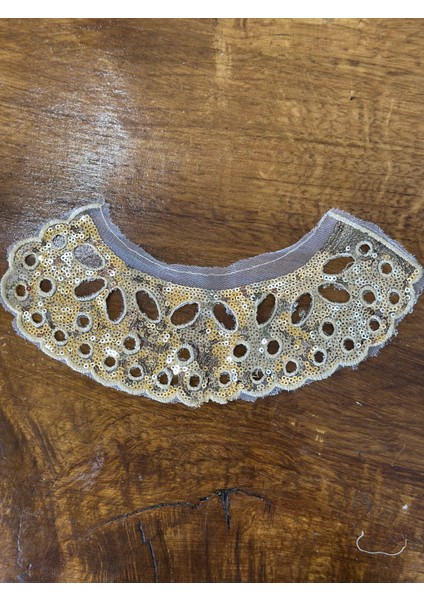 Altın Sarı Payetli Dikiş Aksesuarı Aplike 26X12 cm