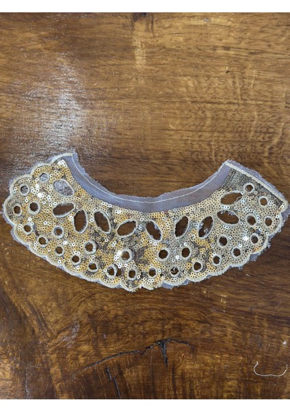 Altın Sarı Payetli Dikiş Aksesuarı Aplike 26X12 cm