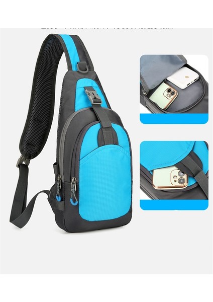 Lıcorıce Ilkbahar ve Yaz Yeni Erkek Çok Fonksiyonlu Göğüs Çantası Bisiklet Göğüs Çantası Açık Omuz Crossbody Göğüs Çantası Spor Cep Telefonu Çantası (Yurt Dışından)