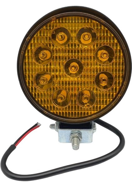 10V-30V ÇALIŞMA LAMBASI 9 X 3W POWER LEDLİ YUVARLAK (115*128 MM) TURUNCU