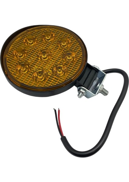 10V-30V ÇALIŞMA LAMBASI 9 X 3W POWER LEDLİ YUVARLAK (115*128 MM) TURUNCU