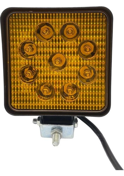 10V-30V ÇALIŞMA LAMBASI 9 X 3W POWER LEDLİ KARE (126*107 MM) TURUNCU