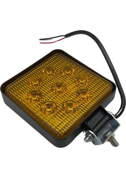 10V-30V ÇALIŞMA LAMBASI 9 X 3W POWER LEDLİ KARE (126*107 MM) TURUNCU