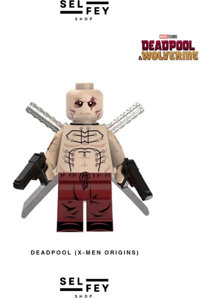 LEGO Model Deadpool (X-Men Origins) Özel Mini Figür Anahtarlık