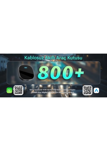 Kablosuz Carplay & Android Auto Multimedya Adaptörü Youtube Netflix Hareket Halinde Video Oynatma 16GB