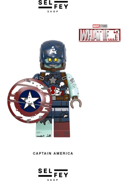Lego Model Captain America (What-If) Özel Mini Figür Anahtarlık