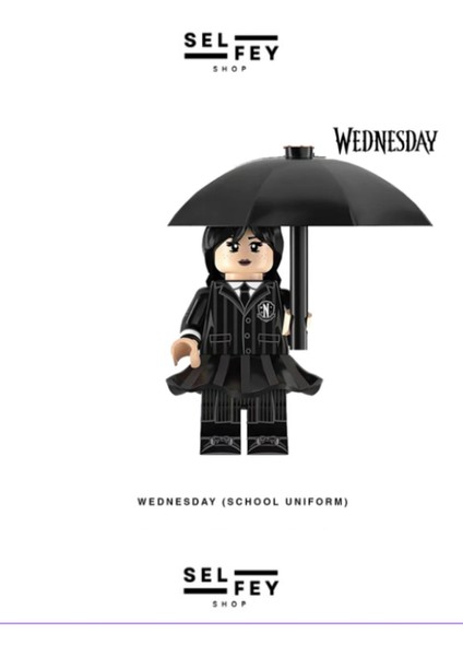 LEGO Model Wednesday (Uniform) Özel Mini Figür Anahtarlık