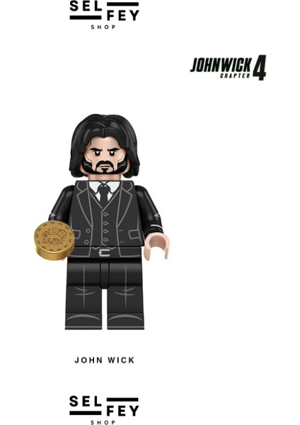 Lego Model John Wick Özel Mini Figür Anahtarlık