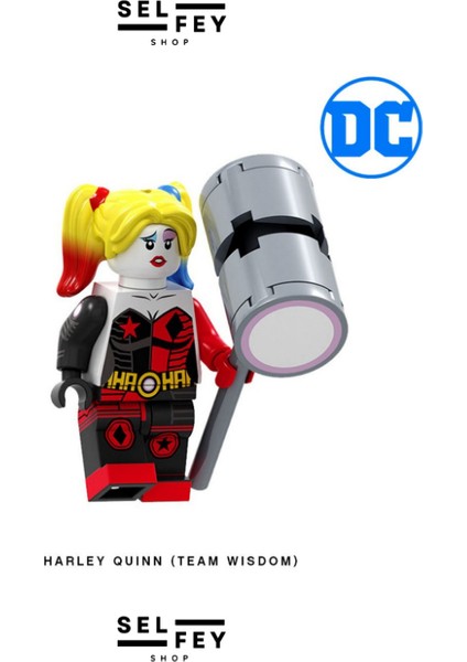 Lego Model Harley Quinn (Team Wisdom) Özel Mini Figür Anahtarlık