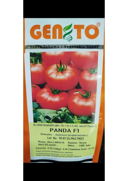 Panda F1 Iri Sırık Hibrit Beef Kırmızı Domates Tohumu 1.000 Adet