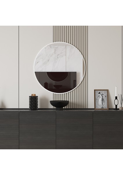 Sephia Yemek Odası Aynası Yuvarlak - Diamond Beyaz 72 x 2 x 72 cm fiyatları