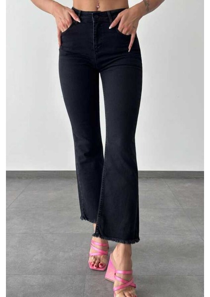 Paçaları Püskülllü,likralı Kot Pantolon