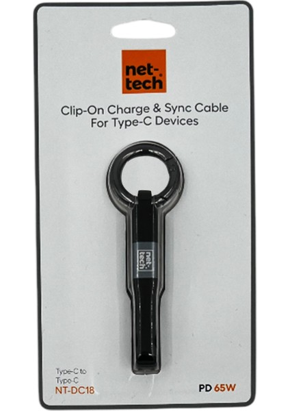 NT-DC18 Pd 65W Plastik 20 cm Type-C To Type-C Şarj ve Data Kablosu
