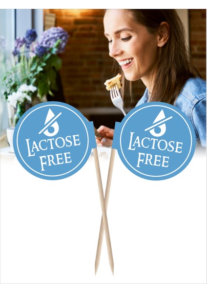 Lactose Free Yazılı Ikramlık, Sunumluk, Pasta ve Tatlı Üstü, Çay ve Kahve Yanı, Özel Gün, Davet, Etkinlik ve Organizasyonlarınızda Sağlıklı Yemekler Için Özel Içerikli Bayrak Kürdan