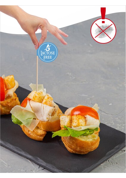 Lactose Free Yazılı Ikramlık, Sunumluk, Pasta ve Tatlı Üstü, Çay ve Kahve Yanı, Özel Gün, Davet, Etkinlik ve Organizasyonlarınızda Sağlıklı Yemekler Için Özel Içerikli Bayrak Kürdan
