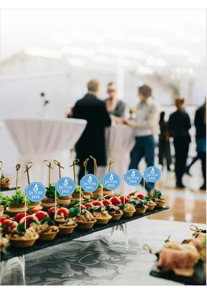 Lactose Free Yazılı Ikramlık, Sunumluk, Pasta ve Tatlı Üstü, Çay ve Kahve Yanı, Özel Gün, Davet, Etkinlik ve Organizasyonlarınızda Sağlıklı Yemekler Için Özel Içerikli Bayrak Kürdan