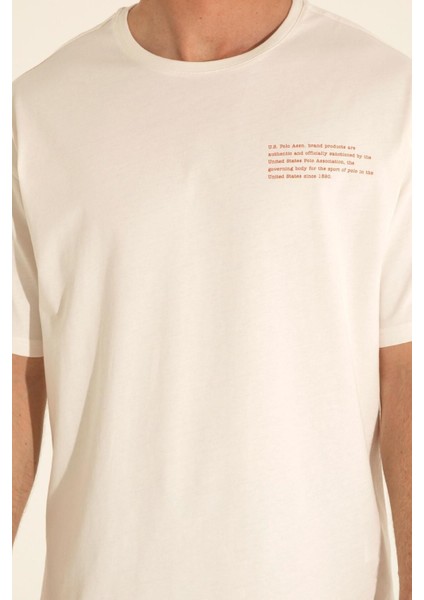 Erkek Ekru Bisiklet Yaka T-Shirt modelleri