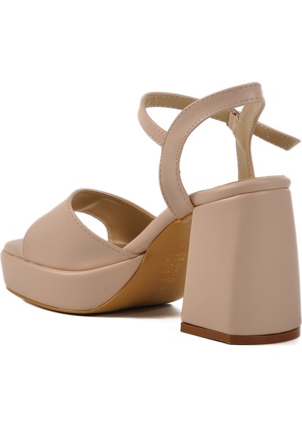 Bej Platform Topuk Kadın Topuklu Ayakkabı 284091 Z fırsatları