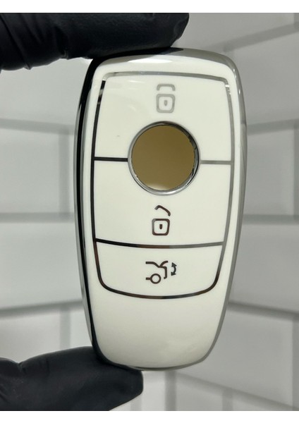 Mercedes B C E Serisi C180 C200 W205 W213 E200 300 Anahtar Kılıfı Beyaz Gümüş modelleri