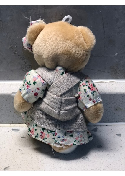 Sevimli Elbiseli Tulumlu Ayıcık Peluş Oyuncak Anahtarlık Uyku Arkadaşı Hediyelik 12 cm fiyatları