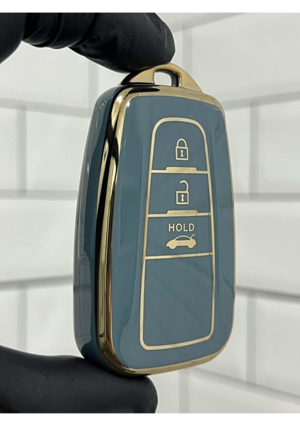 Toyota Corolla Prius Camry C-Hr Rav4 Land Cruiser Nano Anahtar Kılıfı Gri Gold