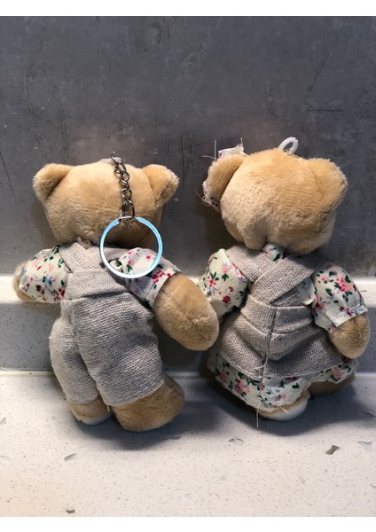 Sevimli Elbiseli Tulumlu Ayıcık Peluş Oyuncak Anahtarlık Uyku Arkadaşı Hediyelik 12 cm Sevgiliye Eşe fiyatları