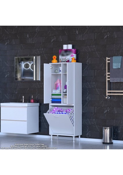 YENİ İNCİ 55 x 165 cm Kapaklı Ve Çamaşır Hazneli Banyo & Mutfak Dolabı fiyatları