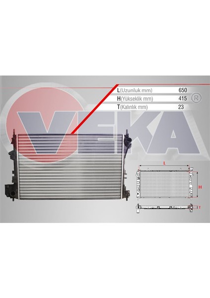 VEKA-16-3233 - Su Radyatoru Mekanık Opel Vectra C 1.6 16V M-T 2002-2008