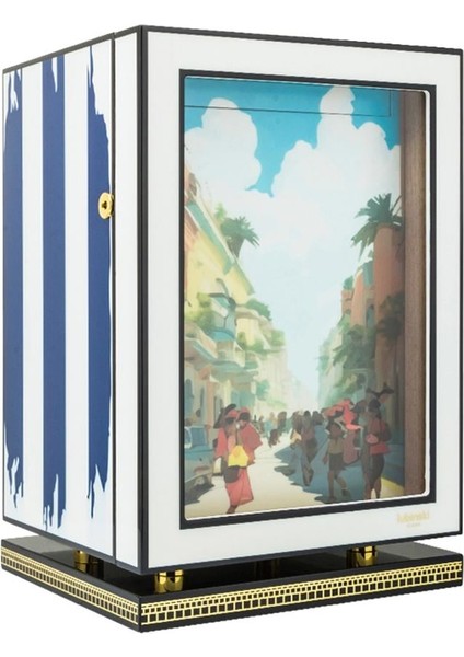 Special Edt. Cuban Flag 3 Çekmeceli Humidor Puro Kutusu Dolap 120S