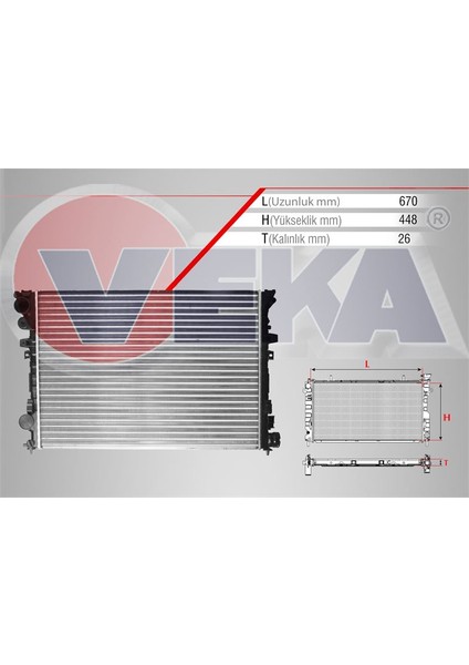 VEKA-16-1817 - Su Radyatoru Mekanık Fıat Scudo (220P) 1.9 Td M-T 1996-2006