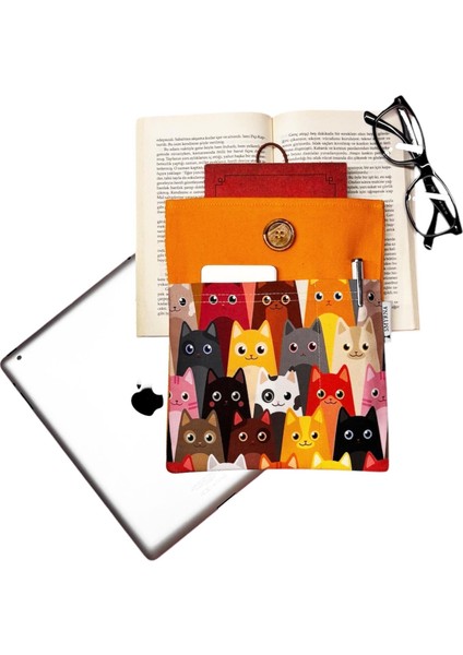 Kitap Kılıfı / Kitap Çantası , Kedi Sarı