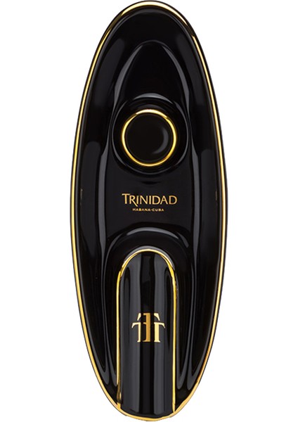 Trinidad Tekli Kayık Seramik Puro Küllüğü Siyah