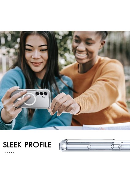 Samsung Galaxy S25 Uyumlu Kılıf Wireless Şarj Özellikli Magsafe Şeffaf Telefon Kılıfı Kapak fırsatları