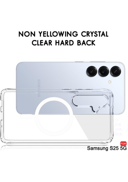 Samsung Galaxy S25 Uyumlu Kılıf Wireless Şarj Özellikli Magsafe Şeffaf Telefon Kılıfı Kapak indirimleri