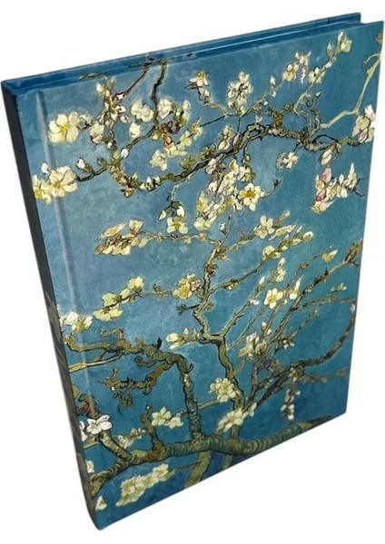 14X20 Van Gogh / Çiçek Açan Badem Ağacı 112 Yp Lastikli Sert Kapak Çizgili Defter