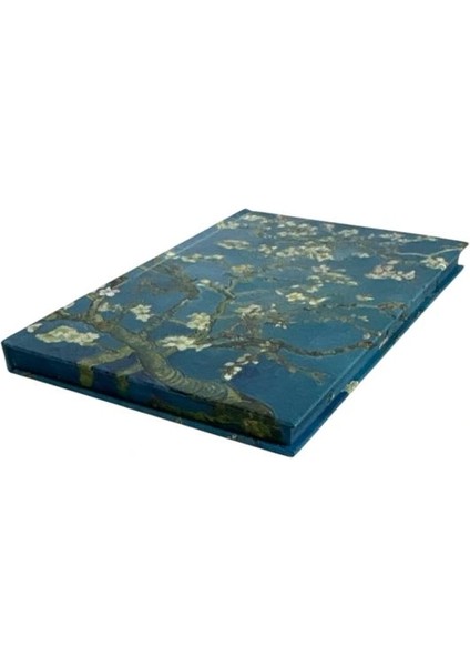 14X20 Van Gogh / Çiçek Açan Badem Ağacı 112 Yp Lastikli Sert Kapak Çizgili Defter