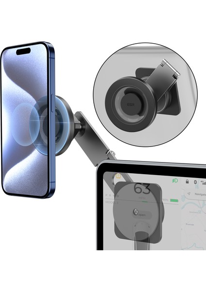 Touchscreen Tesla Ekranı Araç Içi Telefon Tutucu (Halolock)