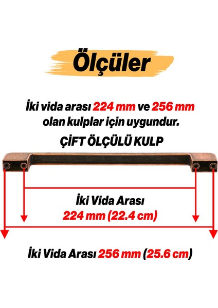 Metal Kulp 256 mm 25.6 cm Mobilya Çekmece Mutfak Dolabı Dolap Kulpları Antik Bakır fiyatları