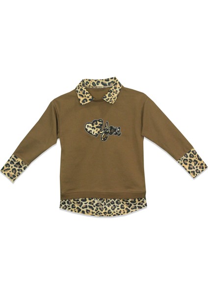 Kız Çocuk Leopar Desenli 2'li Eşofman Takımı