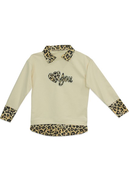 Kız Çocuk Leopar Desenli 2'li Eşofman Takımı modelleri